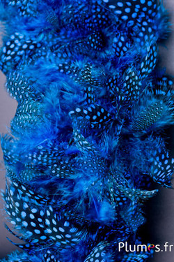 Boa en plumes de pintade - Ø 10-12 cm - turquoise